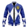 Hooktab 3D Printed Blue Ranger Mighty Morphin Power Rangers Unisex Varsity Jacket