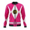 Hooktab Pink Ranger Mighty Morphin Power Rangers Men's Casual Bomber Jacket