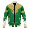 Hooktab 3D Printed Green Ranger Gold Shield Mighty Morphin Power Rangers Unisex Varsity Jacket