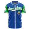 Hooktab 3D Printed Luigi Super Mario Bros Men's Short Sleeve Anime Baseball Jersey