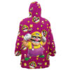 Hooktab 3D Printed Wario Pattern Super Mario Nintendo Unisex Snug Oversized Blanket Hoodie