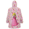 Hooktab 3D Printed Peach Pattern Super Mario Nintendo Unisex Snug Oversized Blanket Hoodie