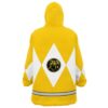 Hooktab 3D Printed Yellow Ranger Mighty Morphin Power Rangers Unisex Snug Oversized Blanket Hoodie