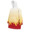 Hooktab 3D Printed Kyojuro Rengoku Demon Slayer Unisex Snug Oversized Blanket Hoodie