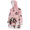 Hooktab 3D Printed Nezuko Kamado Pattern Demon Slayer Unisex Snug Oversized Blanket Hoodie