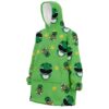 Hooktab 3D Printed Green Ranger Pattern Mighty Morphin Power Rangers Unisex Snug Oversized Blanket Hoodie