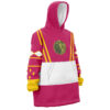 Hooktab 3D Printed Pink Ranger Ninjetti Power Rangers Unisex Snug Oversized Blanket Hoodie