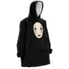 Hooktab 3D Printed No Face Spirited Away Studio Ghibli Unisex Snug Oversized Blanket Hoodie