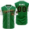 Hooktab 3D Printed Personalized Dragonzords Green Power Rangers Men's Short Sleeve Anime Baseball Jersey