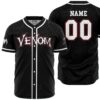 Hooktab 3D Printed Personalized Venom Marvel Men's Short Sleeve Anime Baseball Jersey