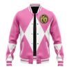 Hooktab 3D Printed Pink Ranger Mighty Morphin Power Rangers Unisex Varsity Jacket