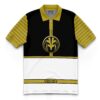 Hooktab 3D Printed White Ranger Mighty Morphin Power Rangers Men's Short Sleeve Anime Polo Shirt