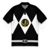 Hooktab 3D Printed Black Ranger Mighty Morphin Power Rangers Men's Short Sleeve Anime Polo Shirt