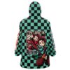 Hooktab 3D Printed Tanjiro Kamado Demon Slayer Unisex Snug Oversized Blanket Hoodie