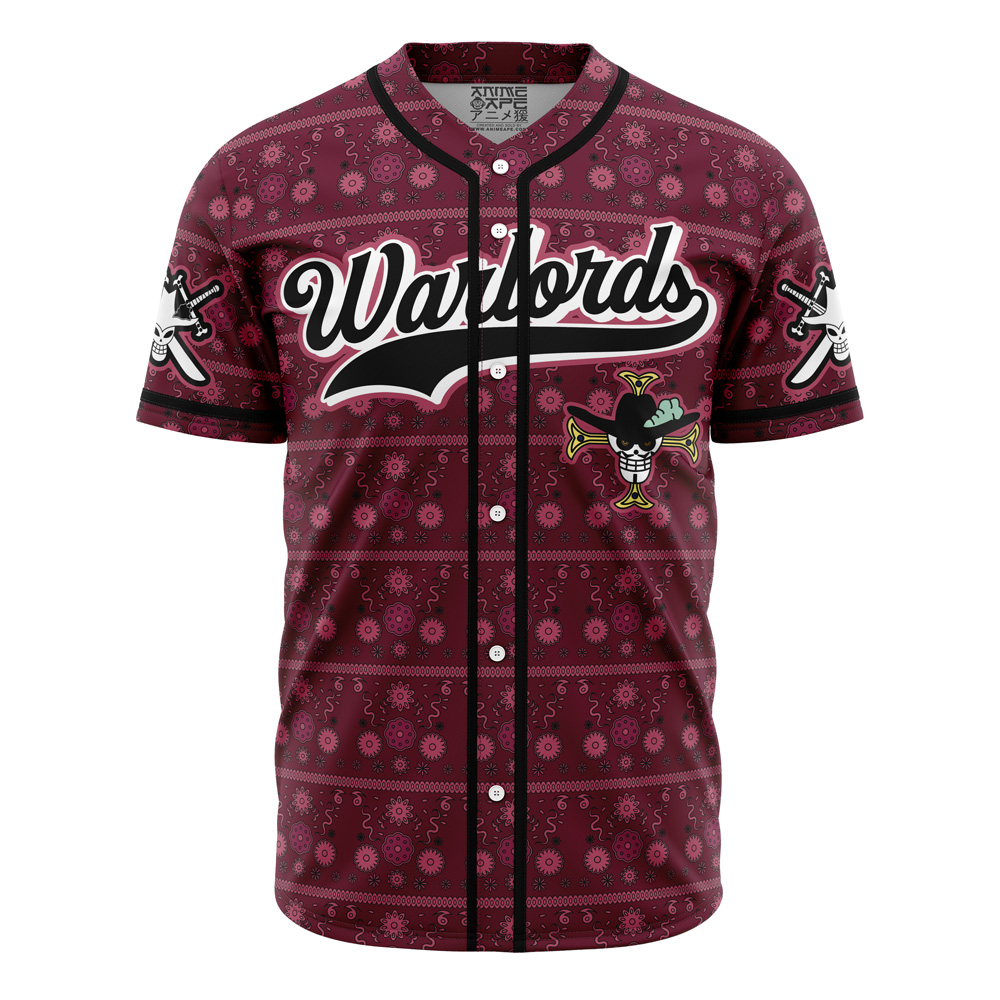 Hooktab 3D Printed Warlords Mihawk One Piece Men's Short Sleeve Anime Baseball Jersey