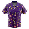 Waluigi Pattern Super Mario Men's Short Sleeve Button Up Hawaiian Shirt