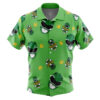 Green Ranger Pattern Mighty Morphin Power Rangers Men's Short Sleeve Button Up Hawaiian Shirt