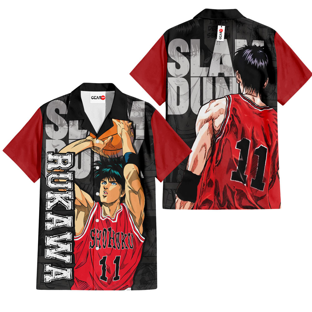 Rukawa Kaede Hawaiian Shirt Slam Dunk Hawaiian Shirt Anime Hawaiian Shirt