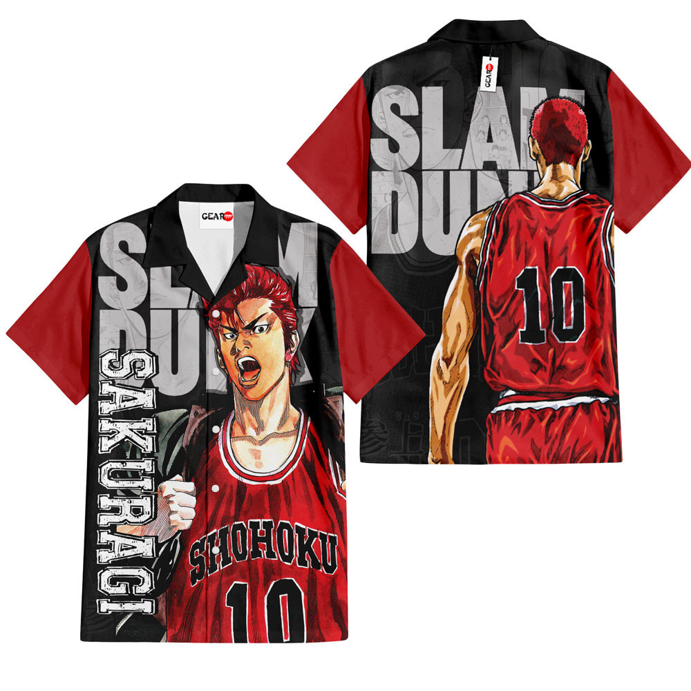 Sakuragi Hanamichi Hawaiian Shirt Slam Dunk Hawaiian Shirt Anime Hawaiian Shirt