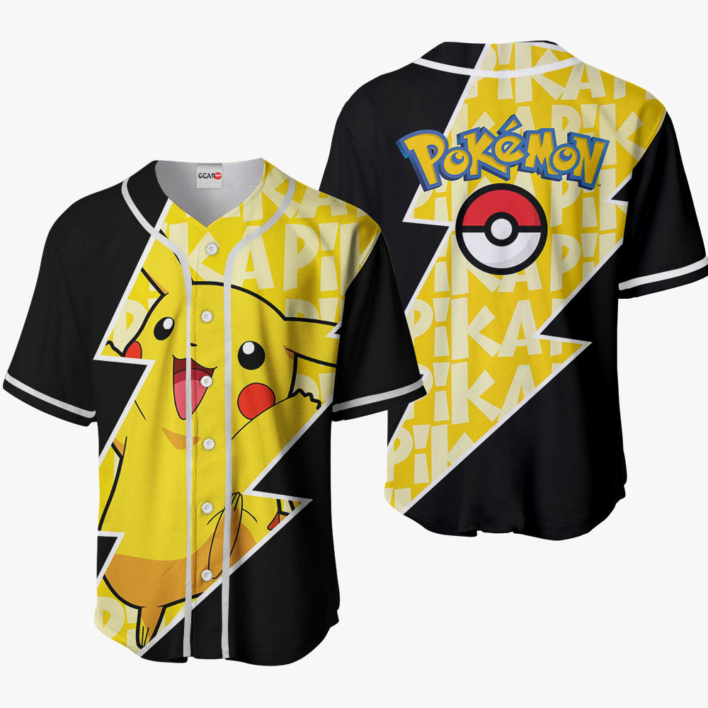 Pikachu Anime Otaku Cosplay Shirt Anime Baseball Jersey Thunder Style