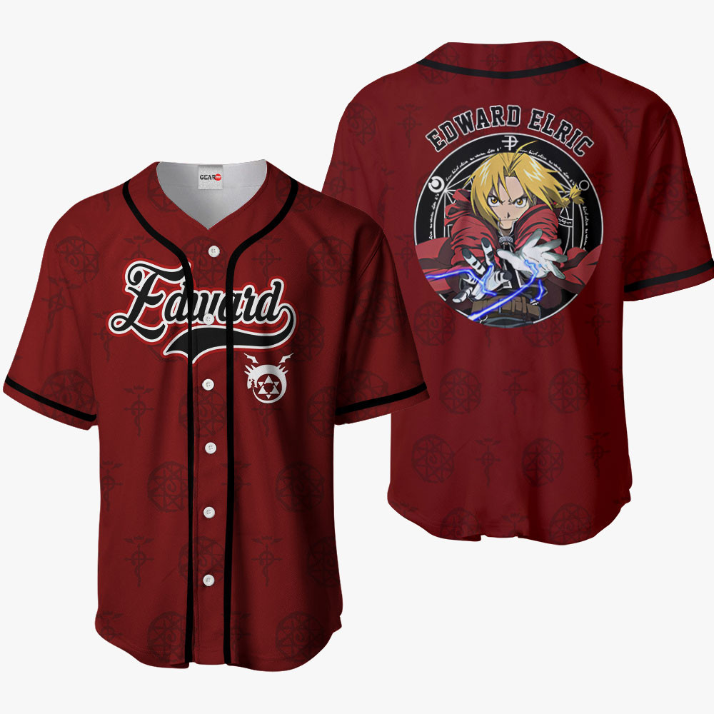 Edward Elric Anime Fullmetal Alchemist Otaku Cosplay Shirt Anime Baseball Jersey