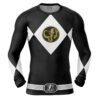 Hooktab Black Ranger Power Rangers Long Sleeve Rash Guard Compression Shirt Cosplay Anime Gym Shirt