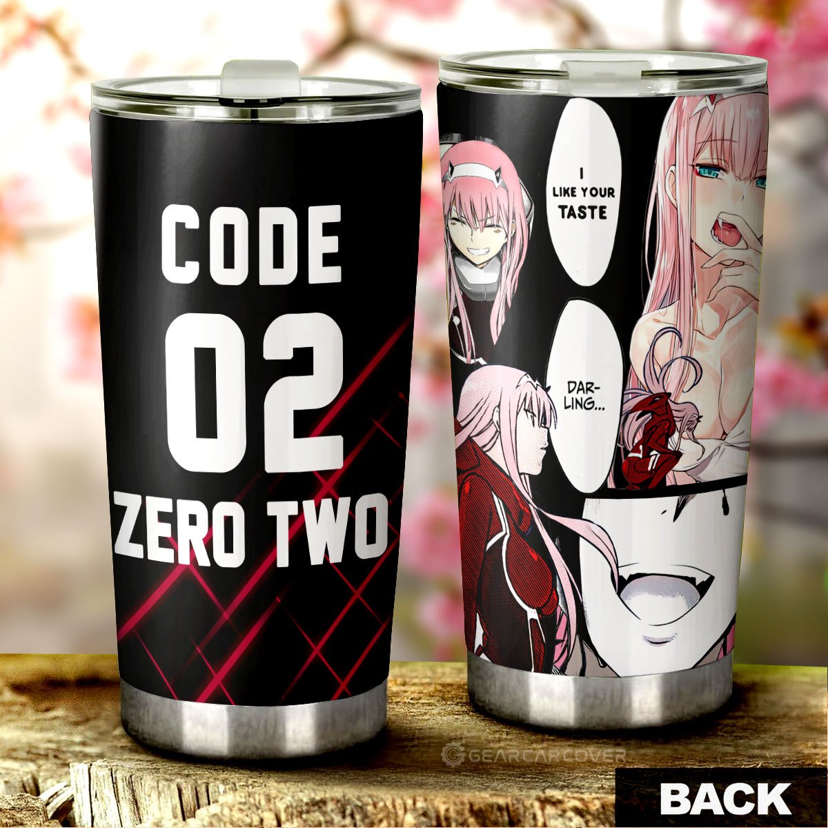 Code:002 Zero Two Stainless Steel Anime Tumbler Cup Custom DARLING In The FRANXX Anime For Anime Fans