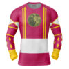 Hooktab Pink Ranger Ninjetti Mighty Morphin Power Rangers Long Sleeve Rash Guard Compression Cosplay Anime Gym Shirt