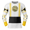 Hooktab White Ranger Ninjetti Mighty Morphin Power Rangers Long Sleeve Rash Guard Compression Cosplay Anime Gym Shirt