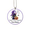 Happy Halloween From Your Friend Black Cat Ornament Custom Name Pumpkin Car Accessories Halloween