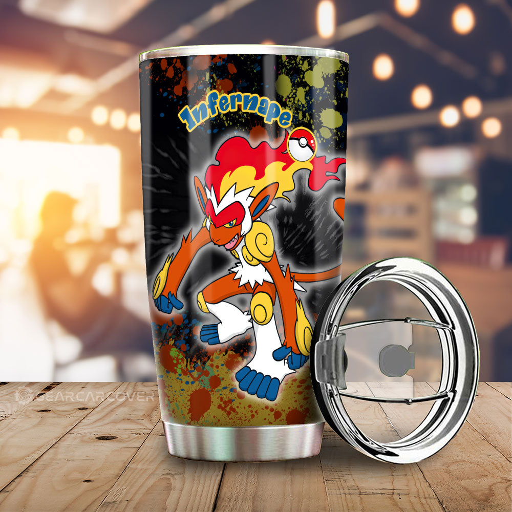 Infernape Stainless Steel Anime Tumbler Cup Custom Tie Dye Style Anime