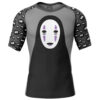 Hooktab No Face Spirited Away Studio Ghibli Short Sleeve Rash Guard Compression Shirt Cosplay Anime Gym Shirt