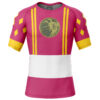 Hooktab Pink Ranger Ninjetti Mighty Morphin Power Rangers Short Sleeve Rash Guard Compression Shirt Cosplay Anime Gym Shirt