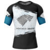 Hooktab House Stark Game of Thrones Short Sleeve Rash Guard Compression Shirt Cosplay Anime Gym Shirt