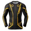 Hooktab Yellow Circuits Uniform Tron Long Sleeve Rash Guard Compression Cosplay Anime Gym Shirt