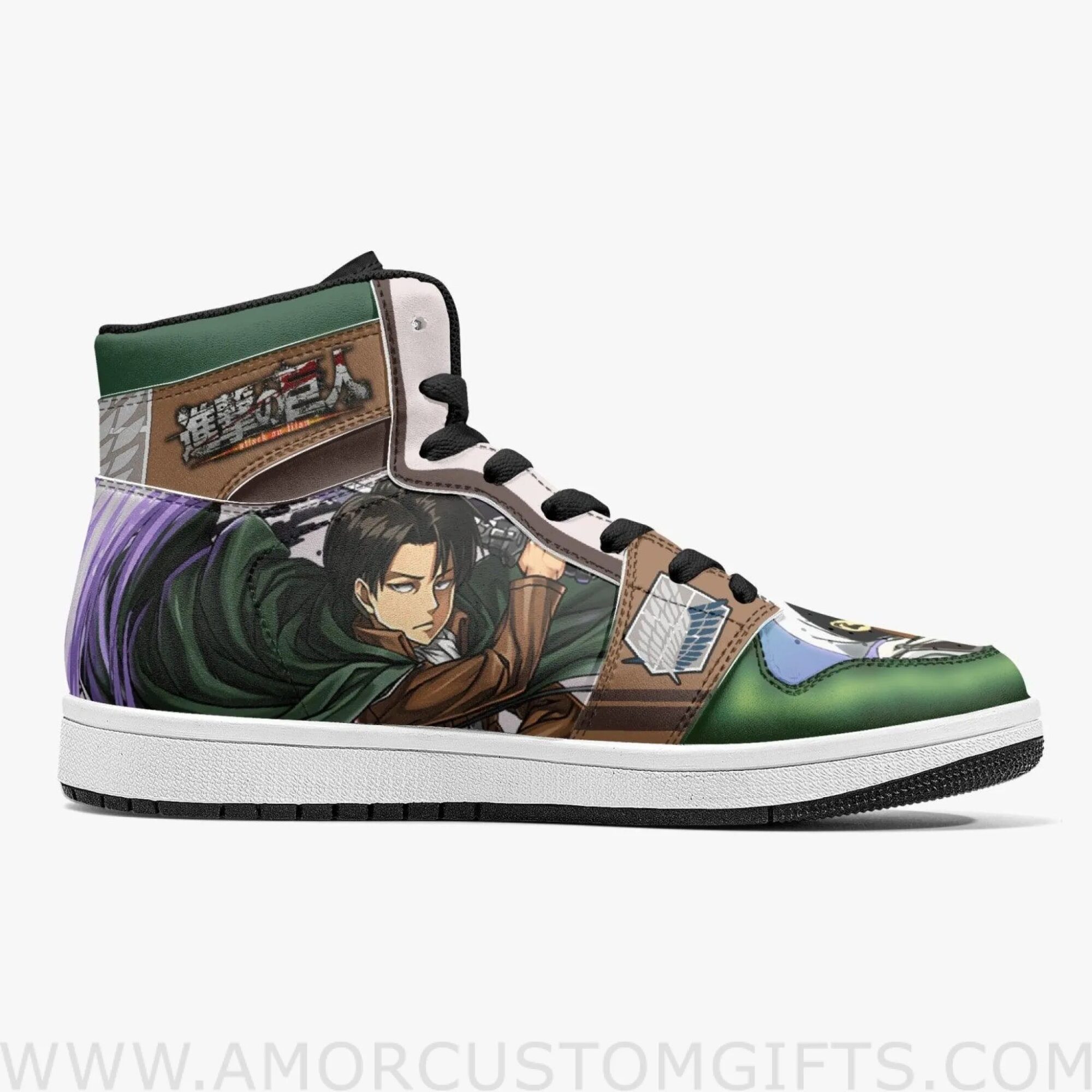 Captain Levi Cleaner Shingeki no Kyojin Mid Top Basketball Sneakers Shoes