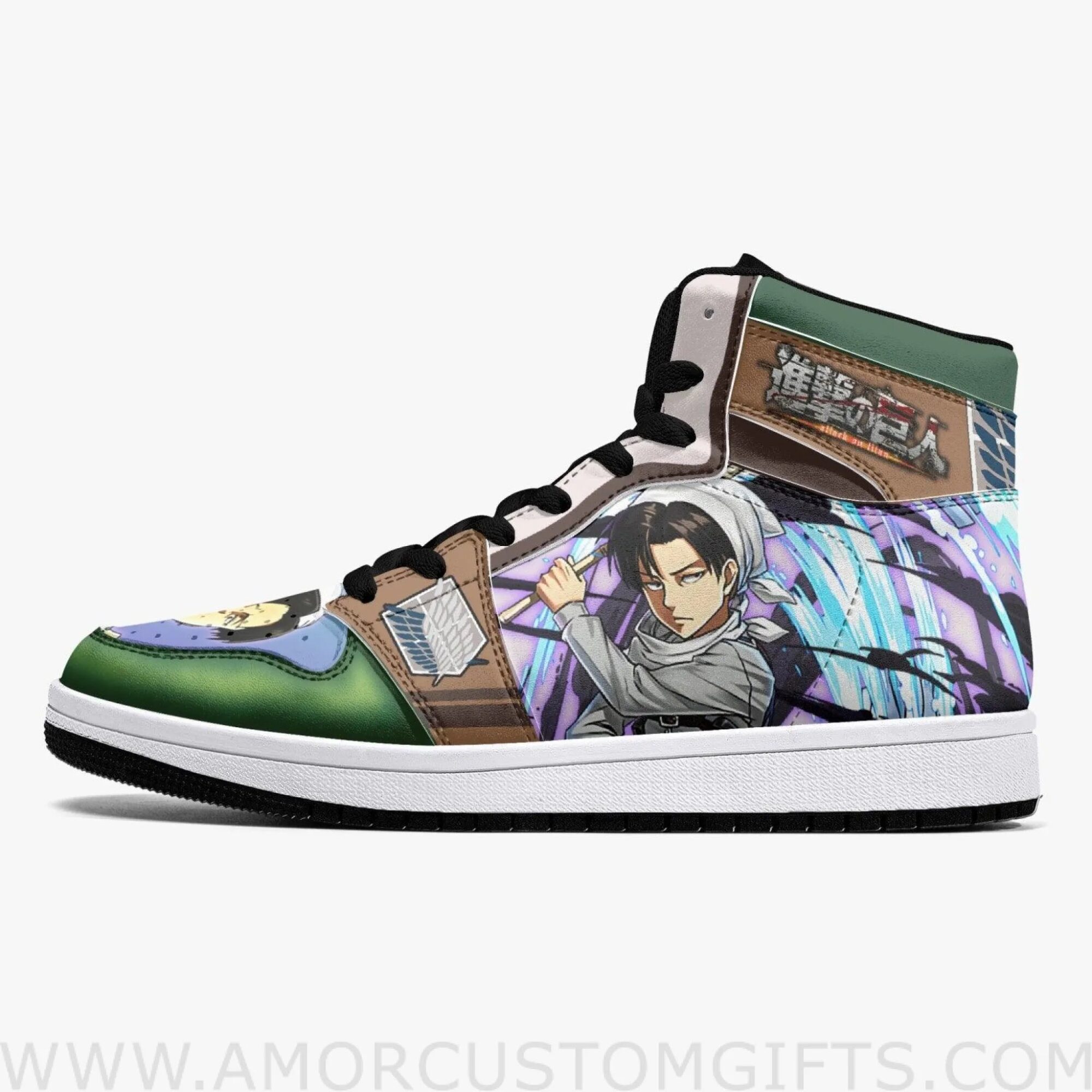 Captain Levi Cleaner Shingeki no Kyojin Mid Top Basketball Sneakers Shoes