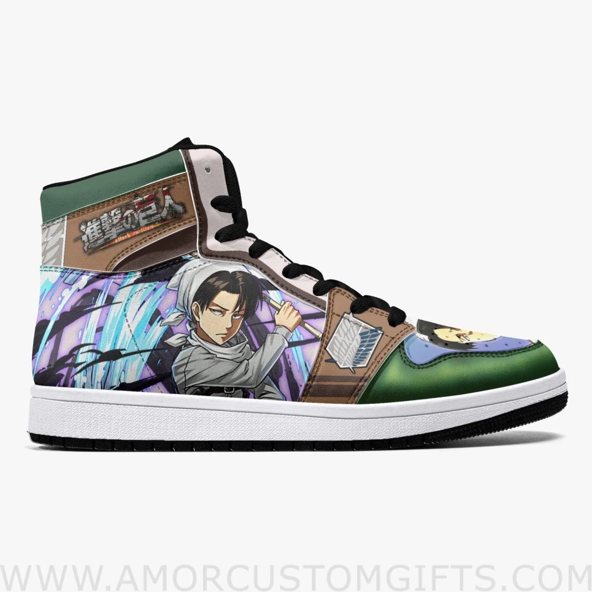 Captain Levi Cleaner Shingeki no Kyojin Mid Top Basketball Sneakers Shoes