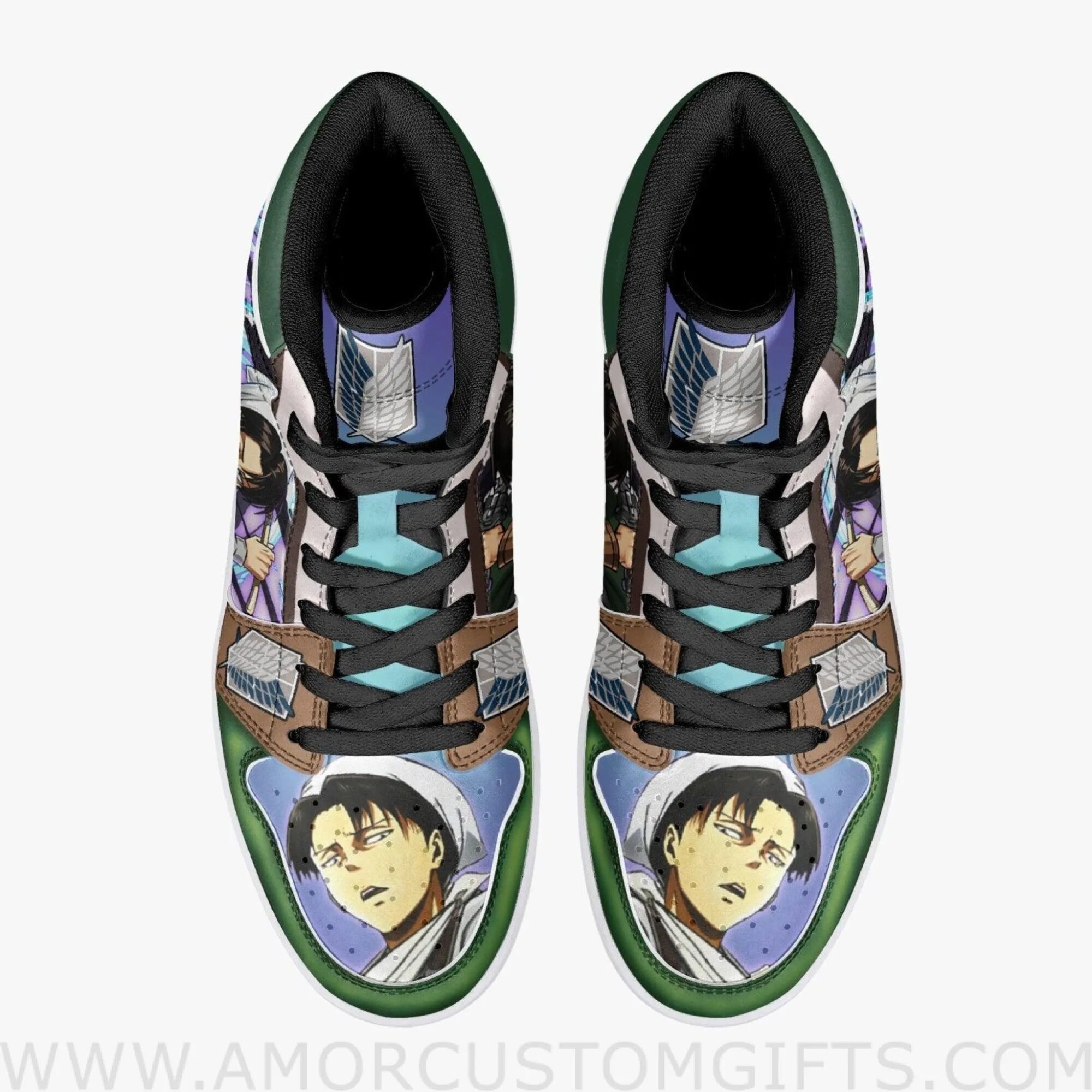 Captain Levi Cleaner Shingeki no Kyojin Mid Top Basketball Sneakers Shoes