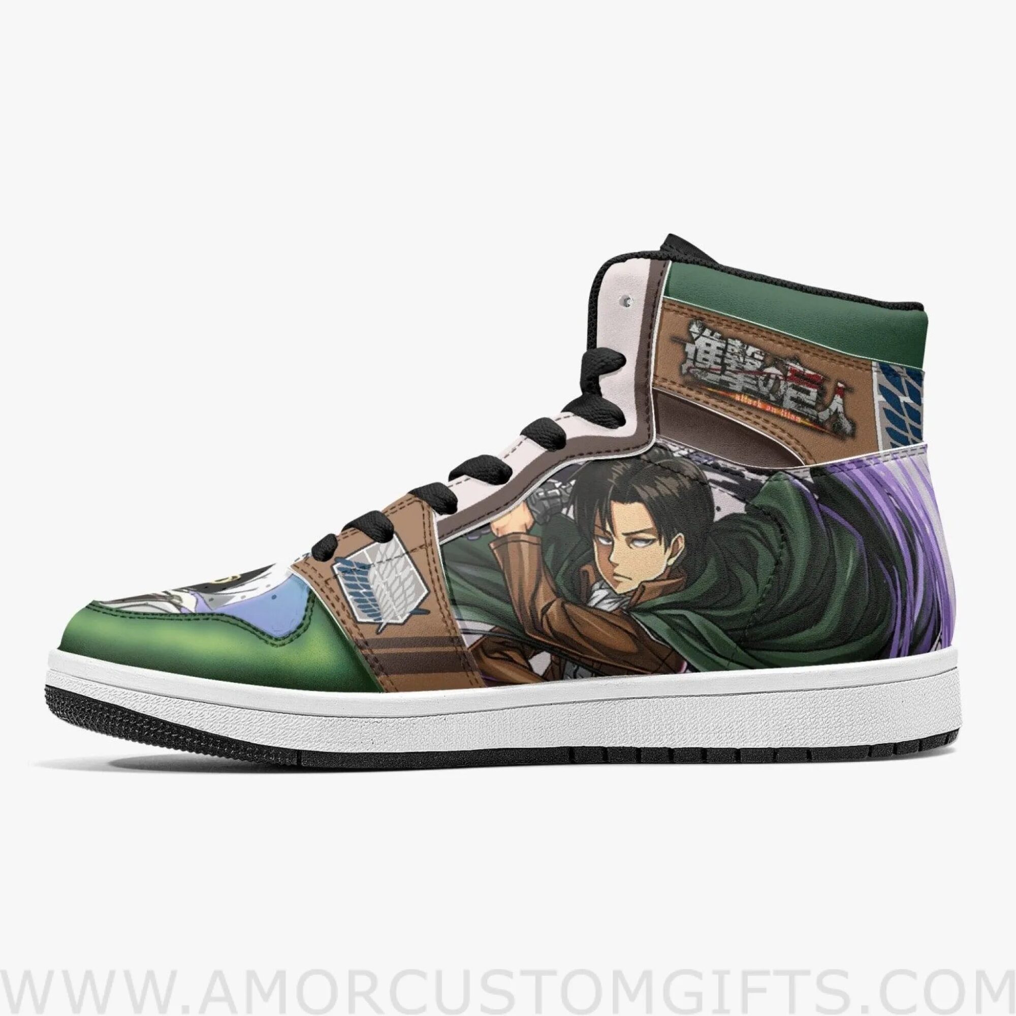 Captain Levi Cleaner Shingeki no Kyojin Mid Top Basketball Sneakers Shoes