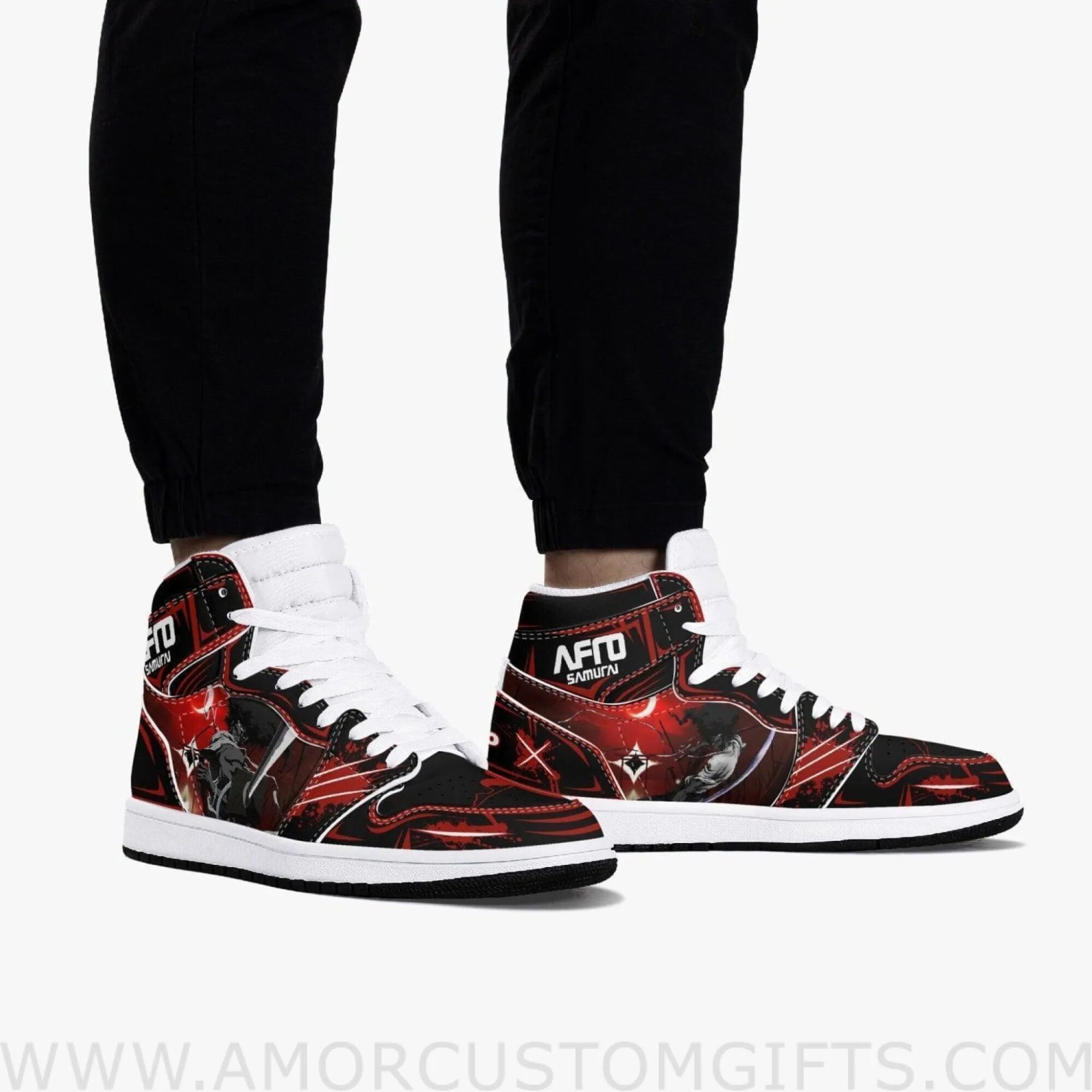 Custom Afro Samurai JD1 Anime Sneakers Mid 1 Basketball Shoes