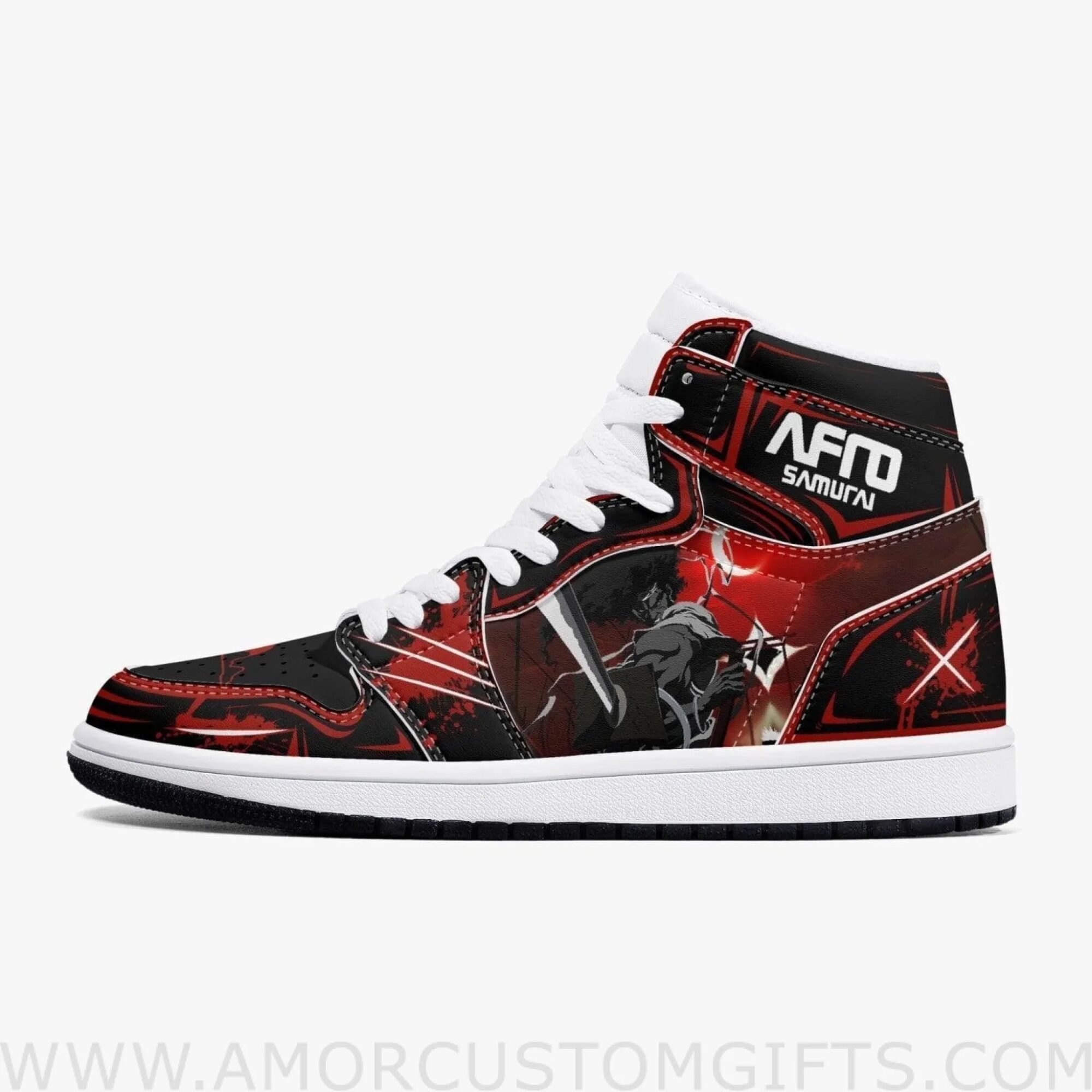 Custom Afro Samurai JD1 Anime Sneakers Mid 1 Basketball Shoes