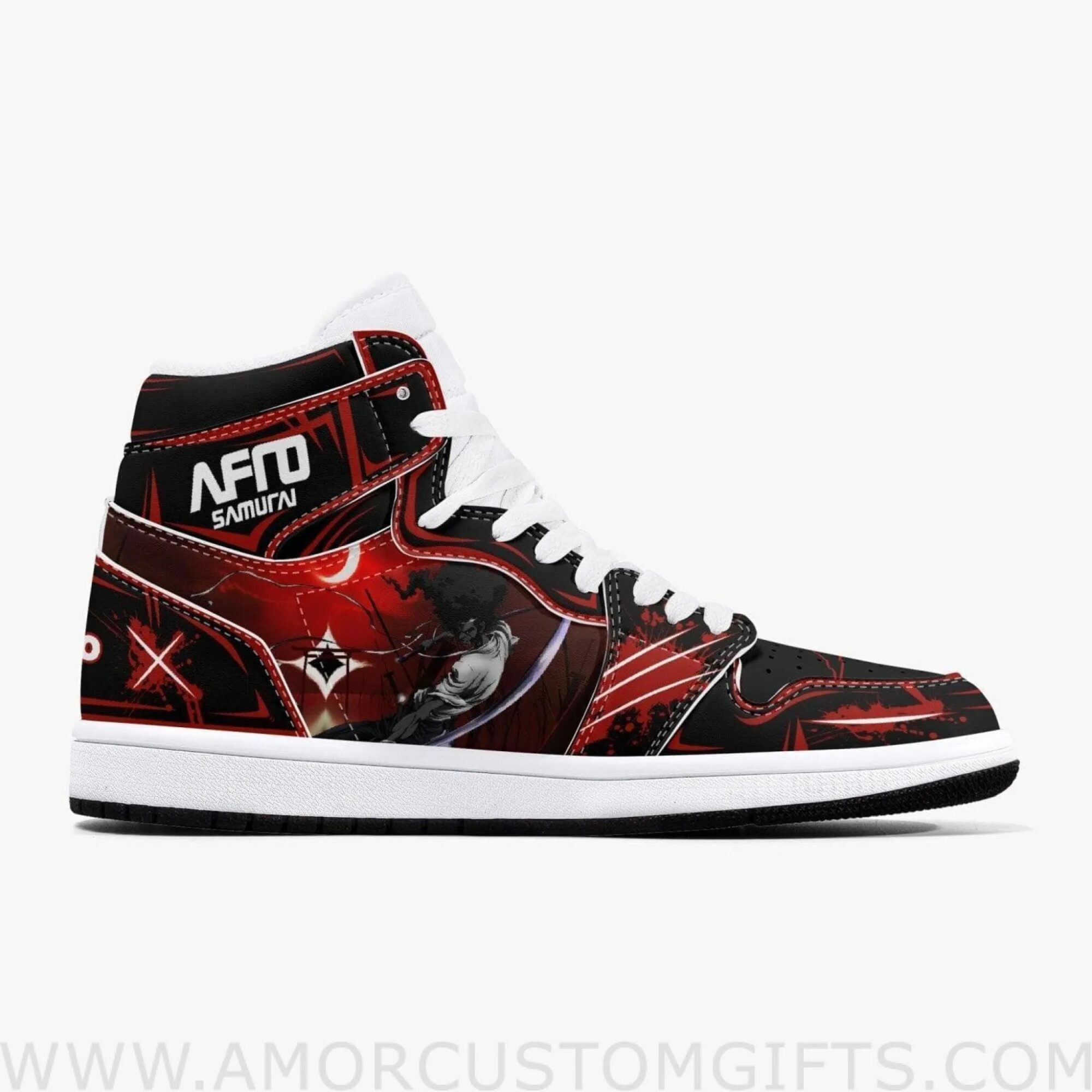 Custom Afro Samurai JD1 Anime Sneakers Mid 1 Basketball Shoes