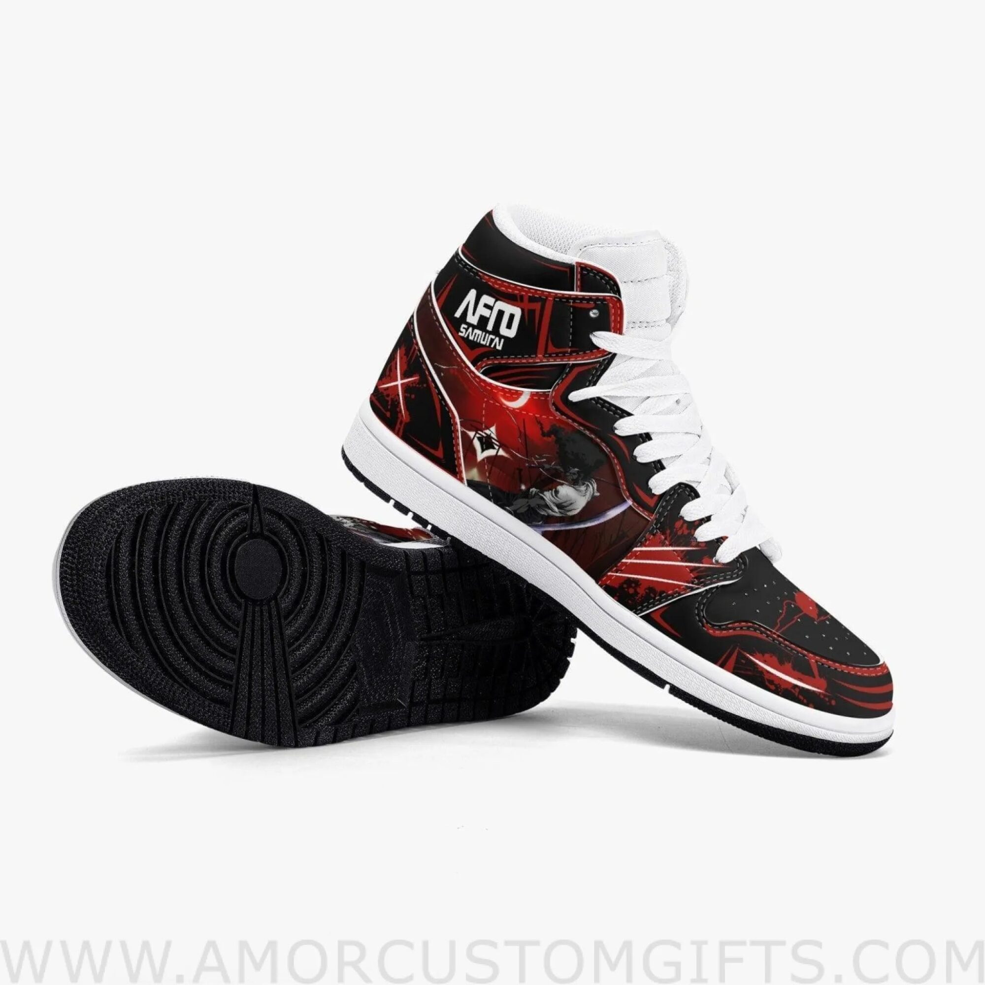 Custom Afro Samurai JD1 Anime Sneakers Mid 1 Basketball Shoes