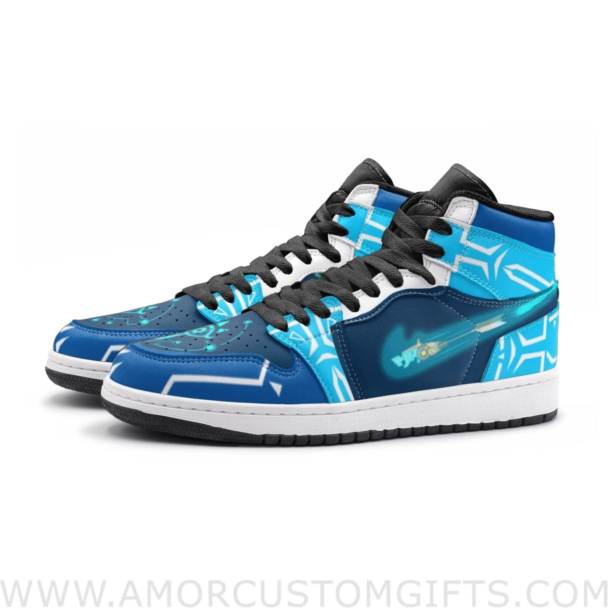 Custom Ancient Arrow Breath of the Wild Zelda Mid Top Basketball Sneakers Shoes | Personalizable Anime Fan Sneakers