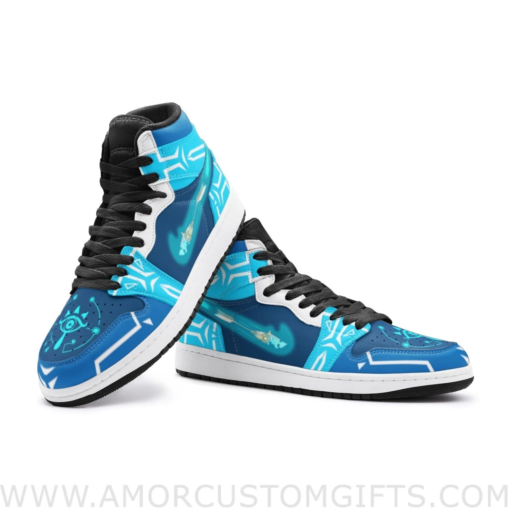 Custom Ancient Arrow Breath of the Wild Zelda Mid Top Basketball Sneakers Shoes | Personalizable Anime Fan Sneakers