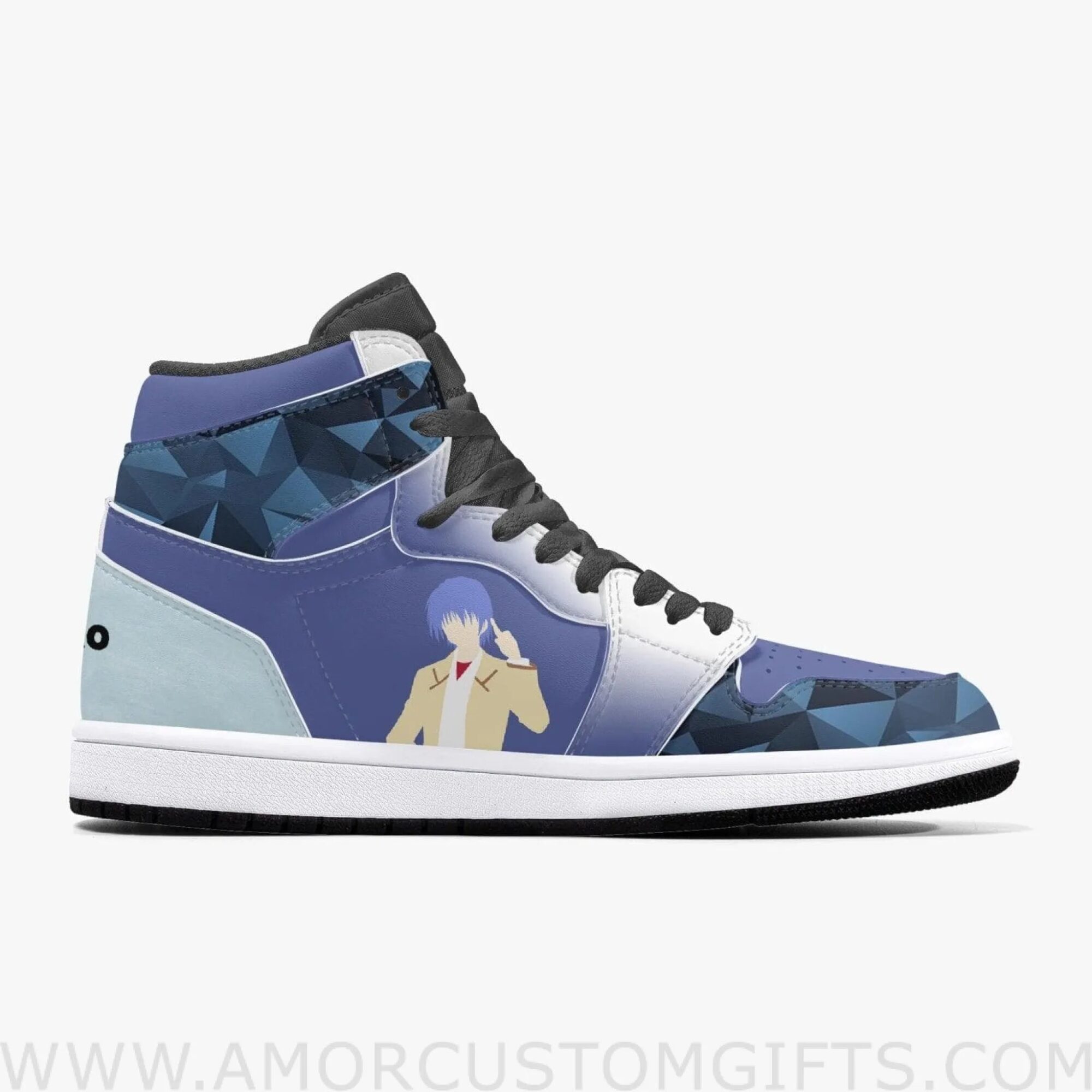 Custom Angel Beats Hideki JD1 Anime Sneakers Mid 1 Basketball Shoes