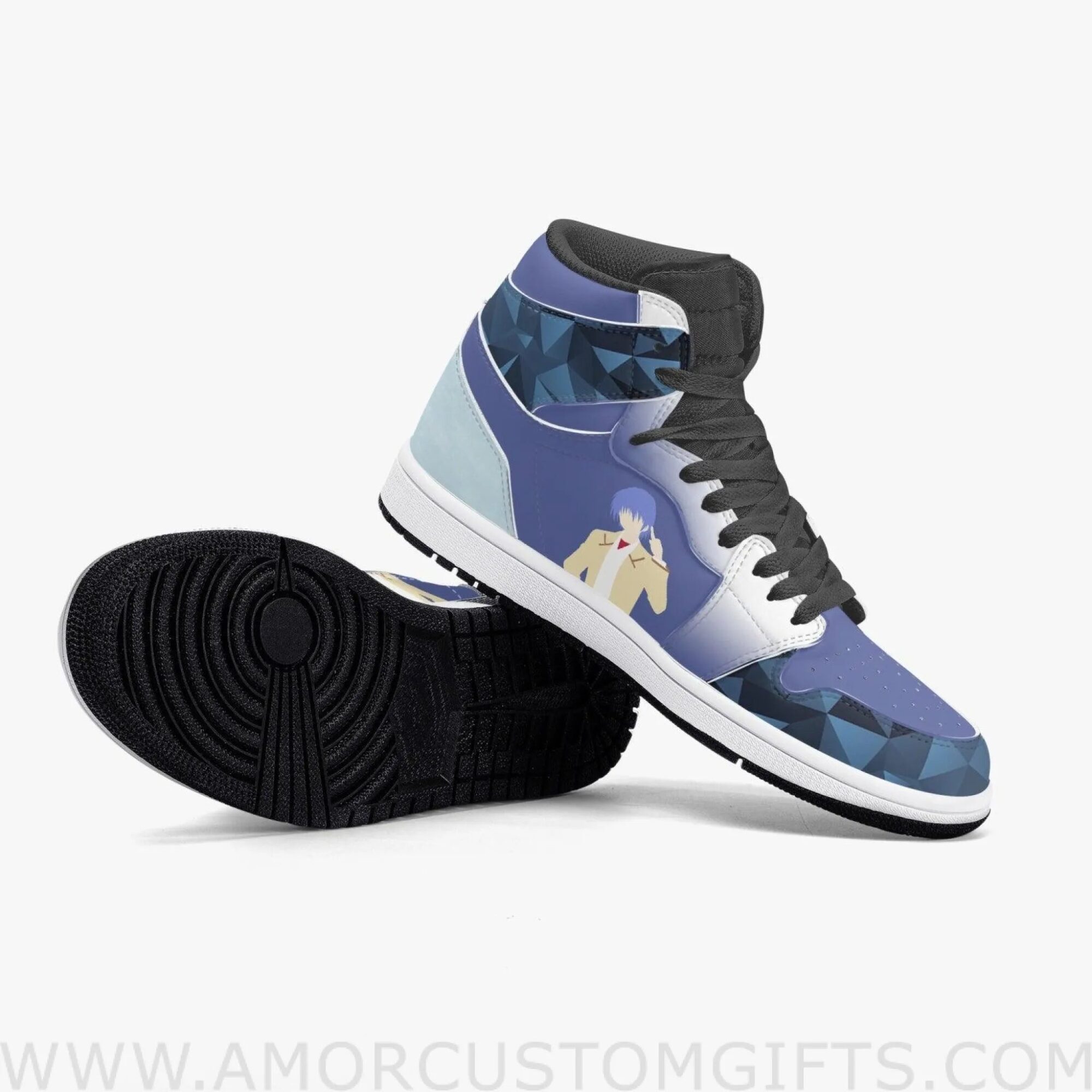 Custom Angel Beats Hideki JD1 Anime Sneakers Mid 1 Basketball Shoes