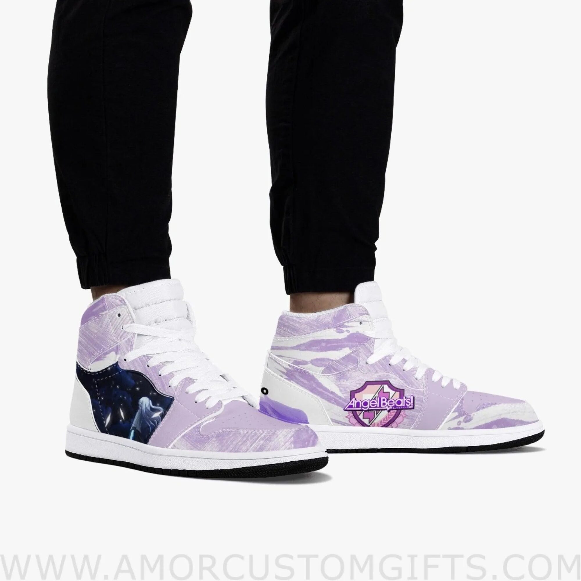 Custom Angel Beats Kanade JD1 Anime Sneakers Mid 1 Basketball Shoes