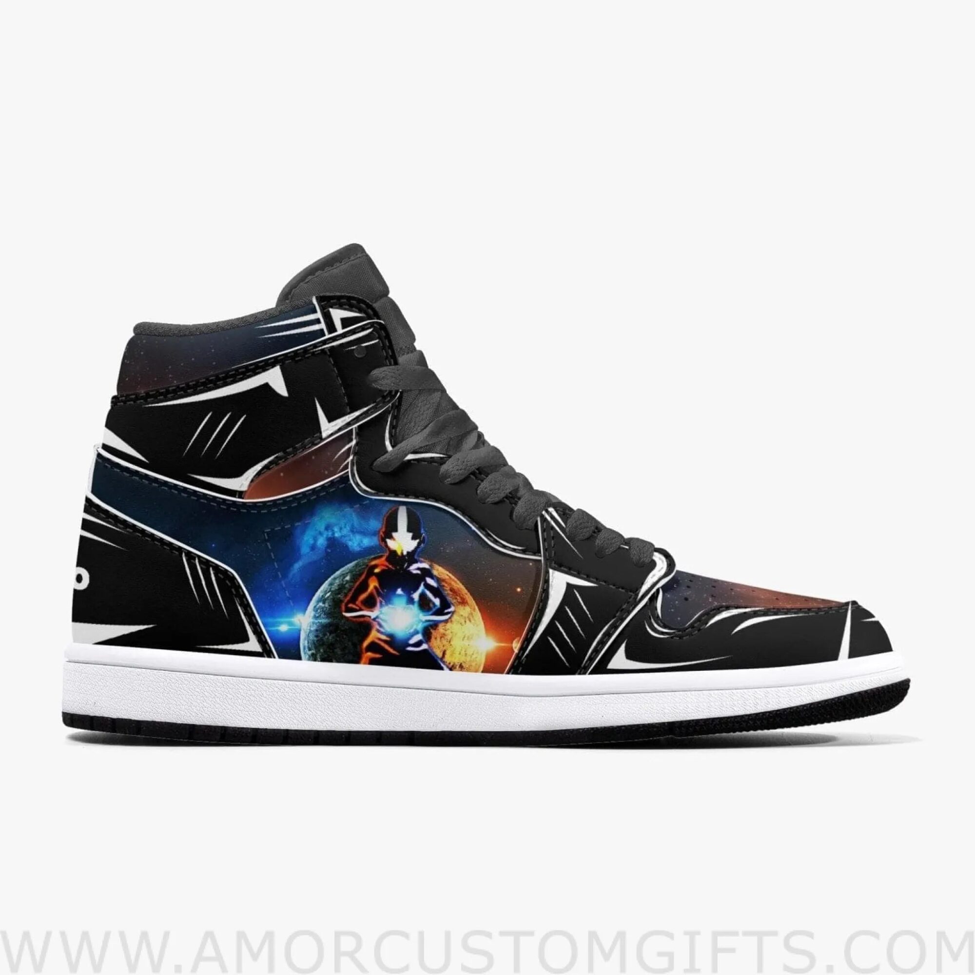 Custom Avatar The Last Airbender Aang Avatar State JD1 Anime Sneakers Mid 1 Basketball Shoes